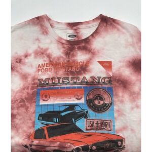 Ford T-Shirt 2X Red Tie Dye American Muscle‎ Mustang Logo Graphic Print Tee